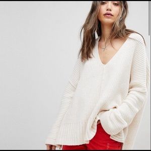 NWOT Free People Take Over Me V-Neck Sweater